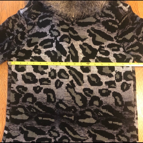 Black and Grey Leopard Print Cardigan - Picture 6 of 6